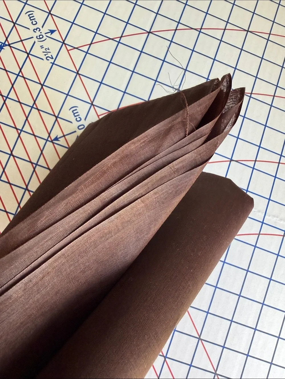 Vintage Brown Synthetic Organdy Fabric 1.5 Yds x 40” Crisp Sheer Dress